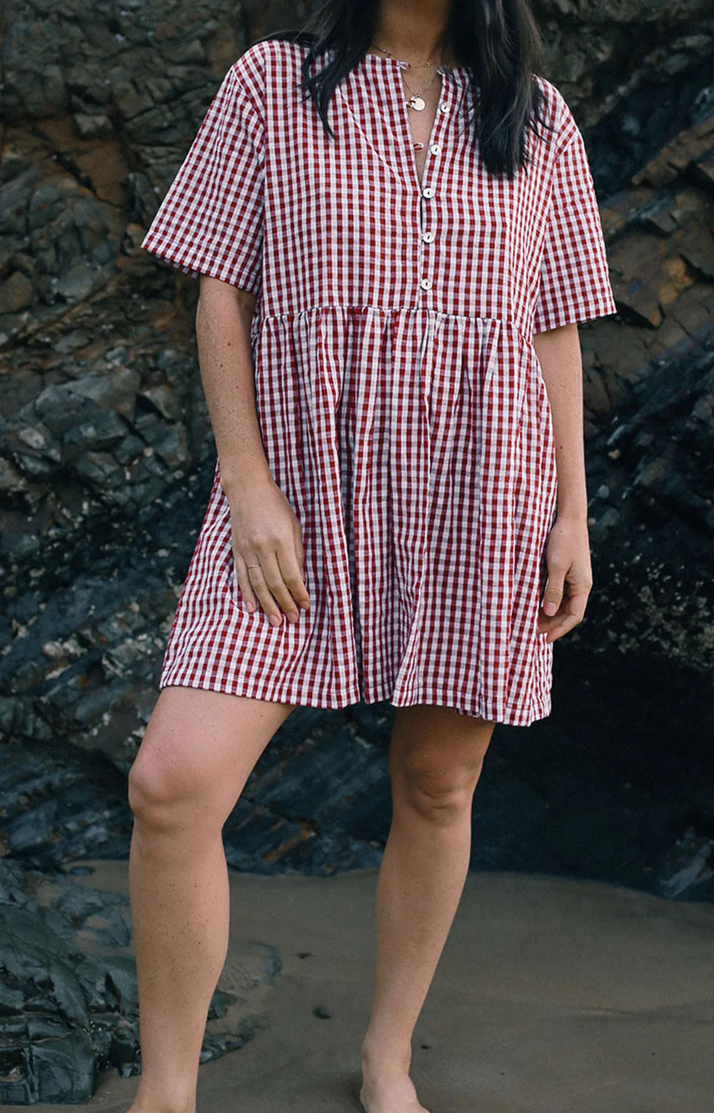 Darcey Mini Dress - Red Gingham