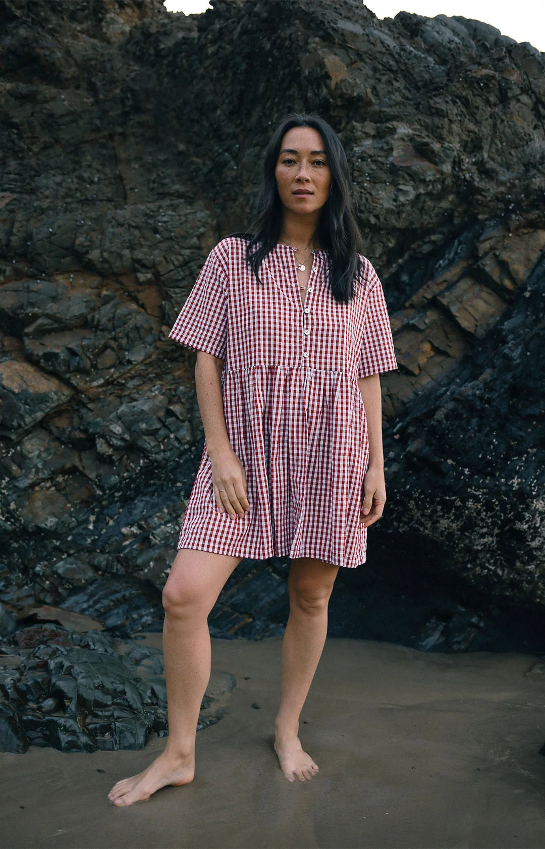 Darcey Mini Dress - Red Gingham