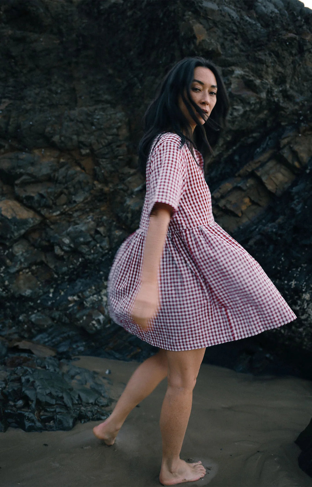 Darcey Mini Dress - Red Gingham