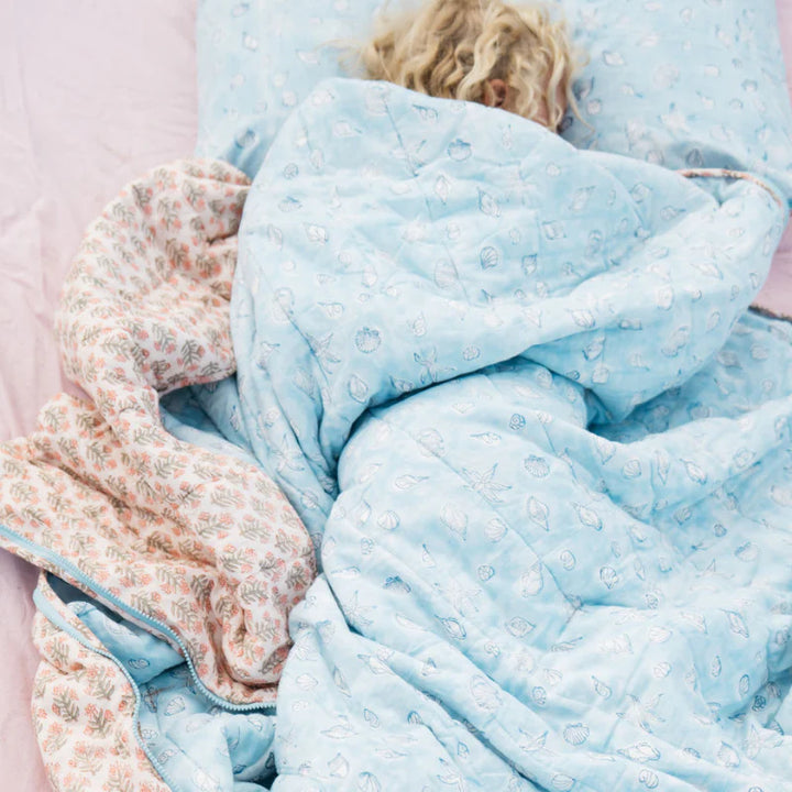 Reversible Cotton Sleeping Bag Set - Ocean