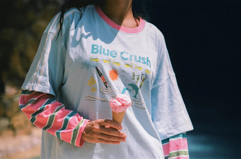 Blue Crush Layered Long Sleeve Blue/Green