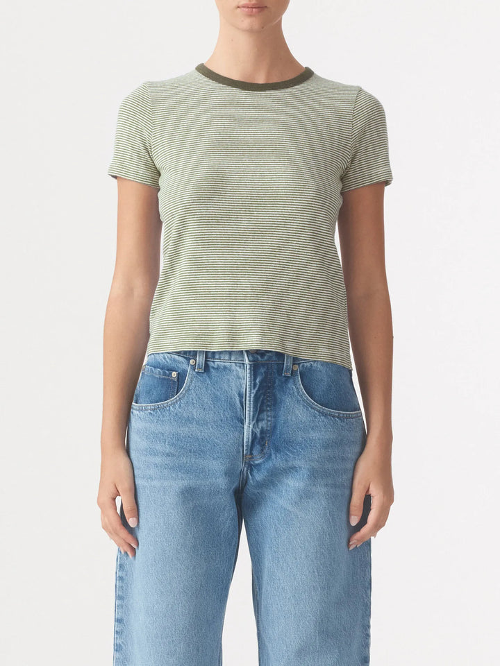 Baby Tee - Olive Stripe