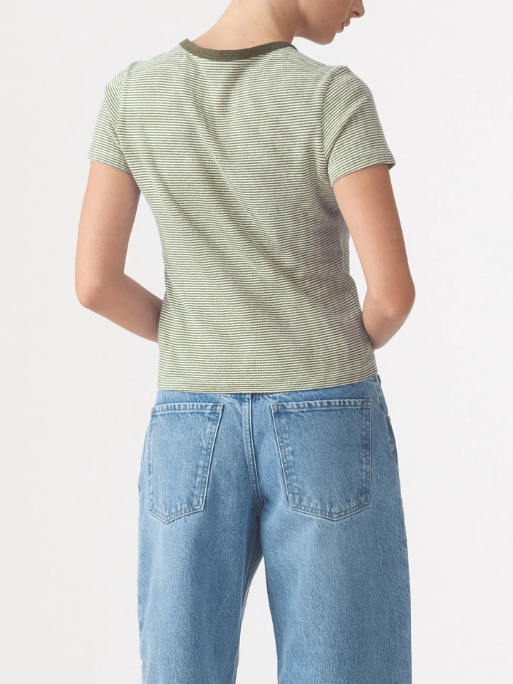 Baby Tee - Olive Stripe