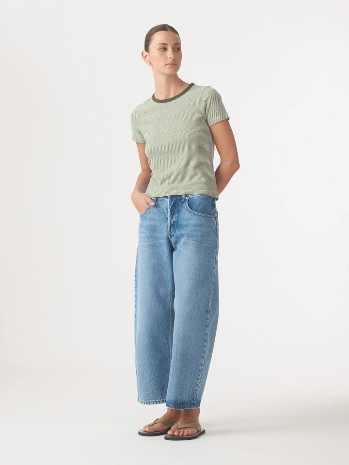 Baby Tee - Olive Stripe