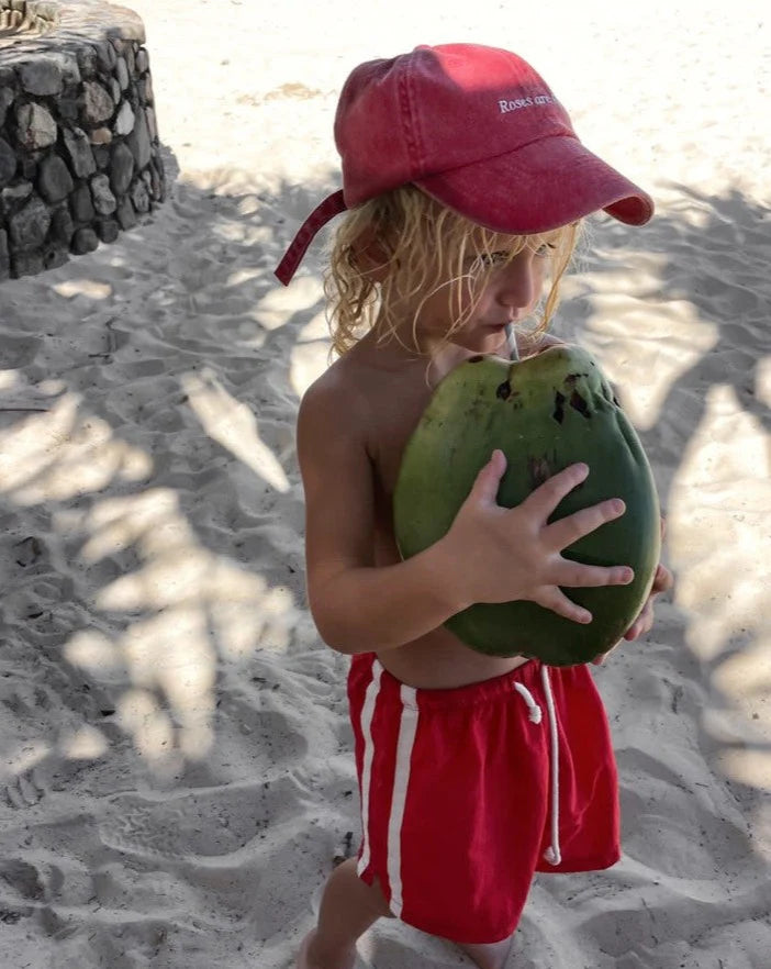 Twin Stripe Swim Short - Rosso