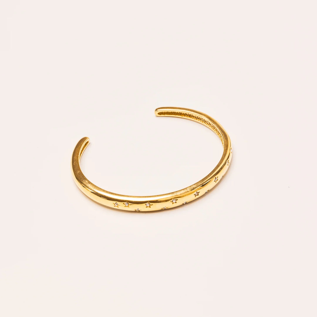 Twinkle Cuff Bracelet in Gold Plated + Crystal