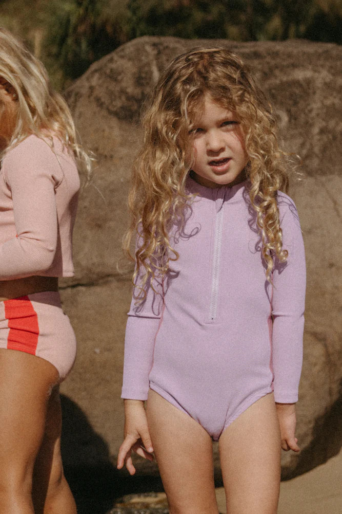 Zip Long Sleeve One Piece - Lilac