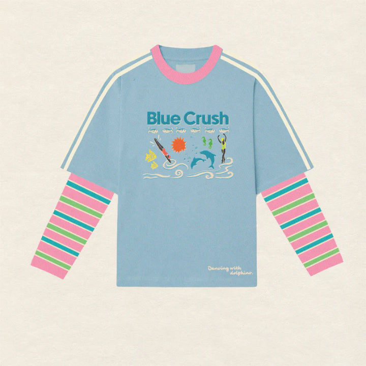 Blue Crush Layered Long Sleeve Blue/Green