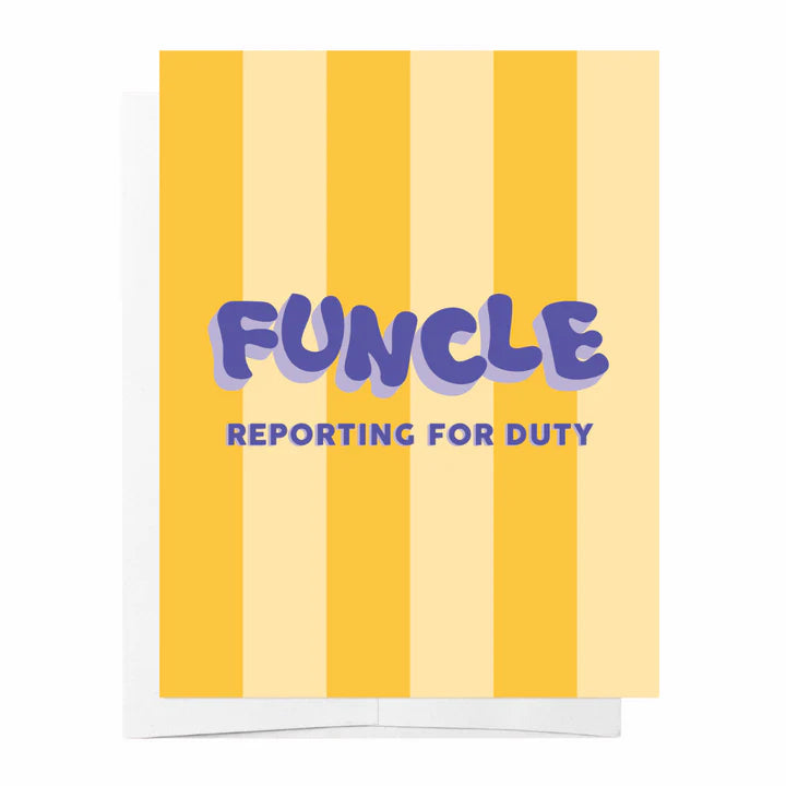 Funcle Reporting For Duty Baby Shower Card