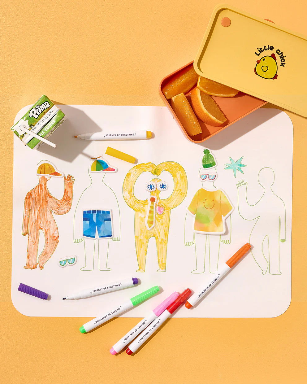 Wipeable Silicone Colouring Mat - Friends