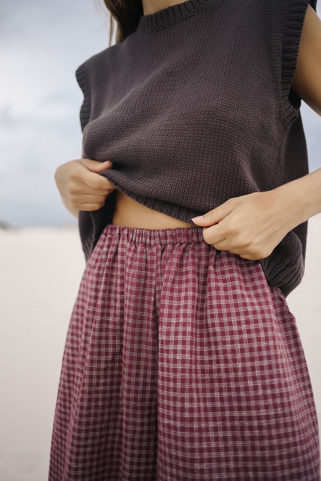 Ivy Pant - Fig Hemp Check