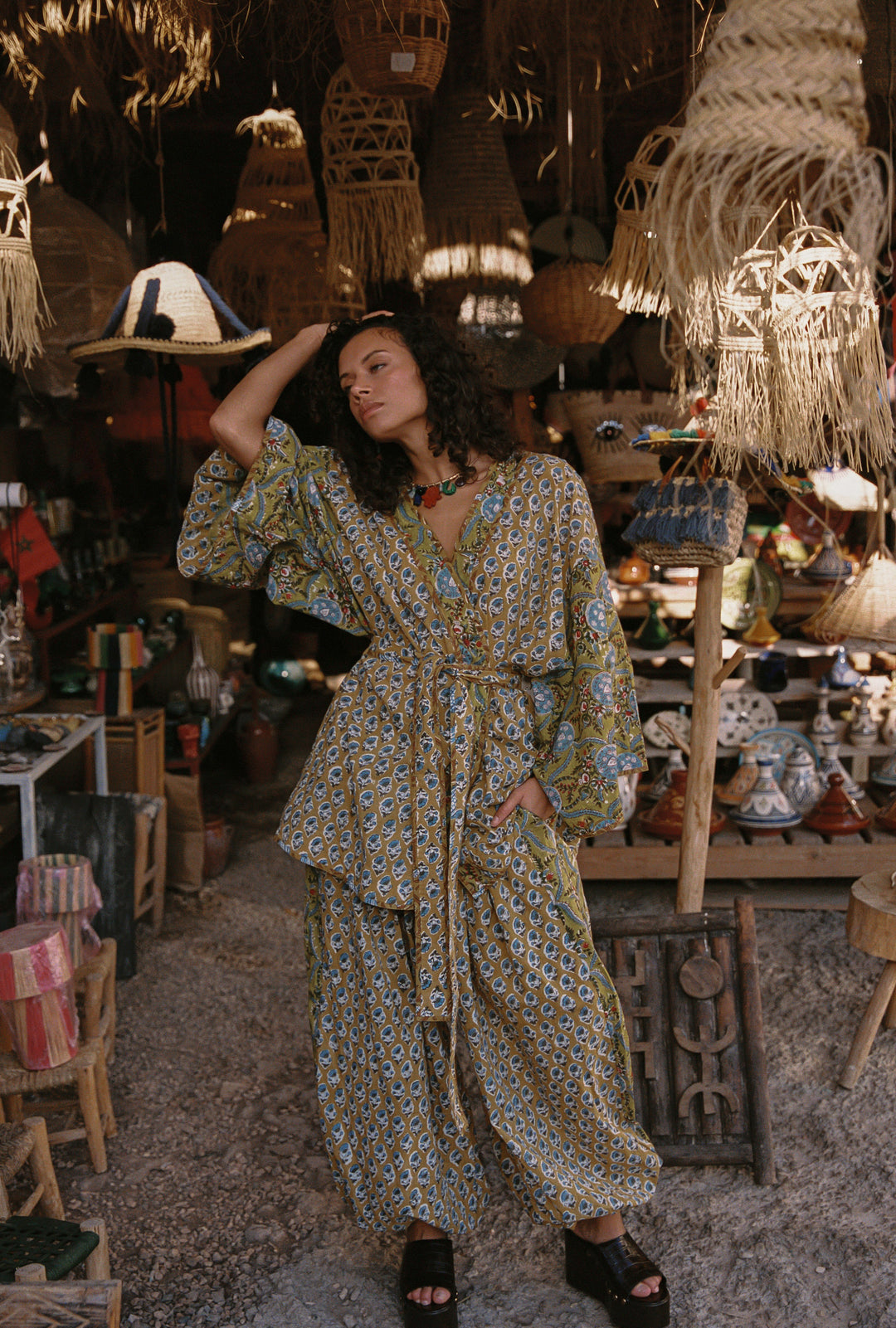 Zoya Block Print Souvenir Kimono