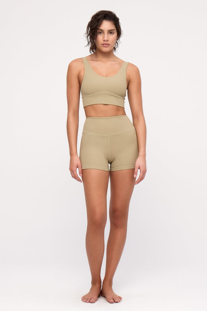 Stripe Rib 4 Inch Bike Short - Olive