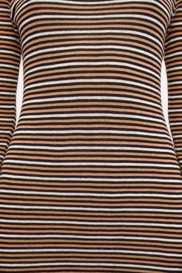 Knit Mini Dress - Tan Stripe