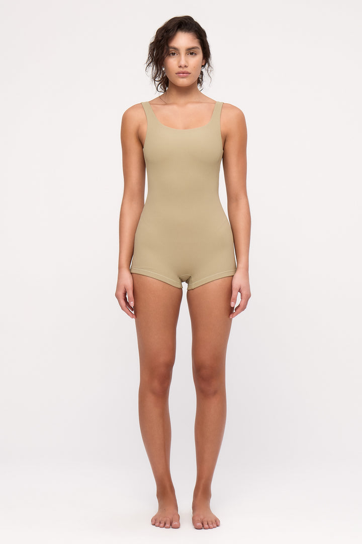Stripe Rib Bodysuit - Olive