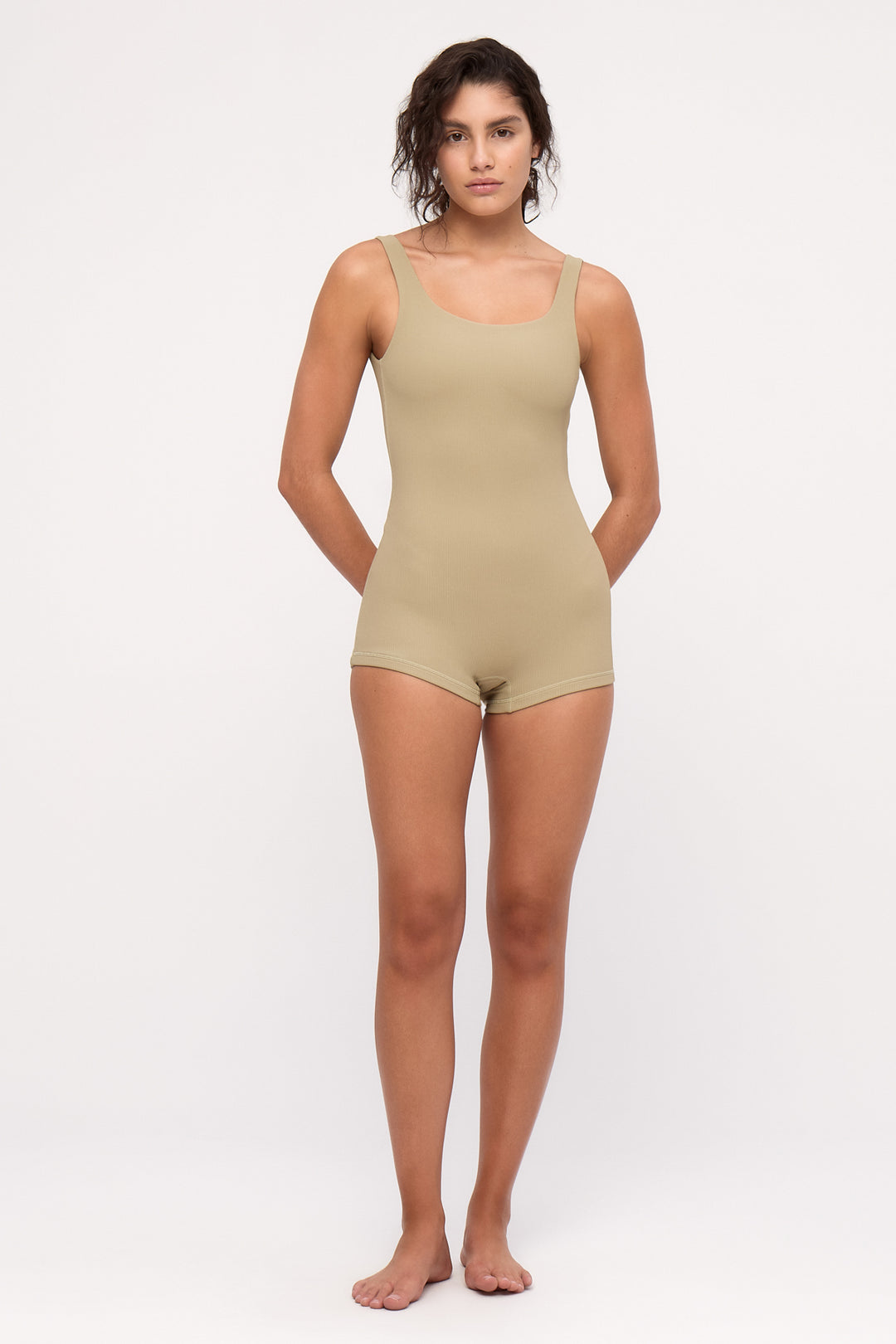 Stripe Rib Bodysuit - Olive