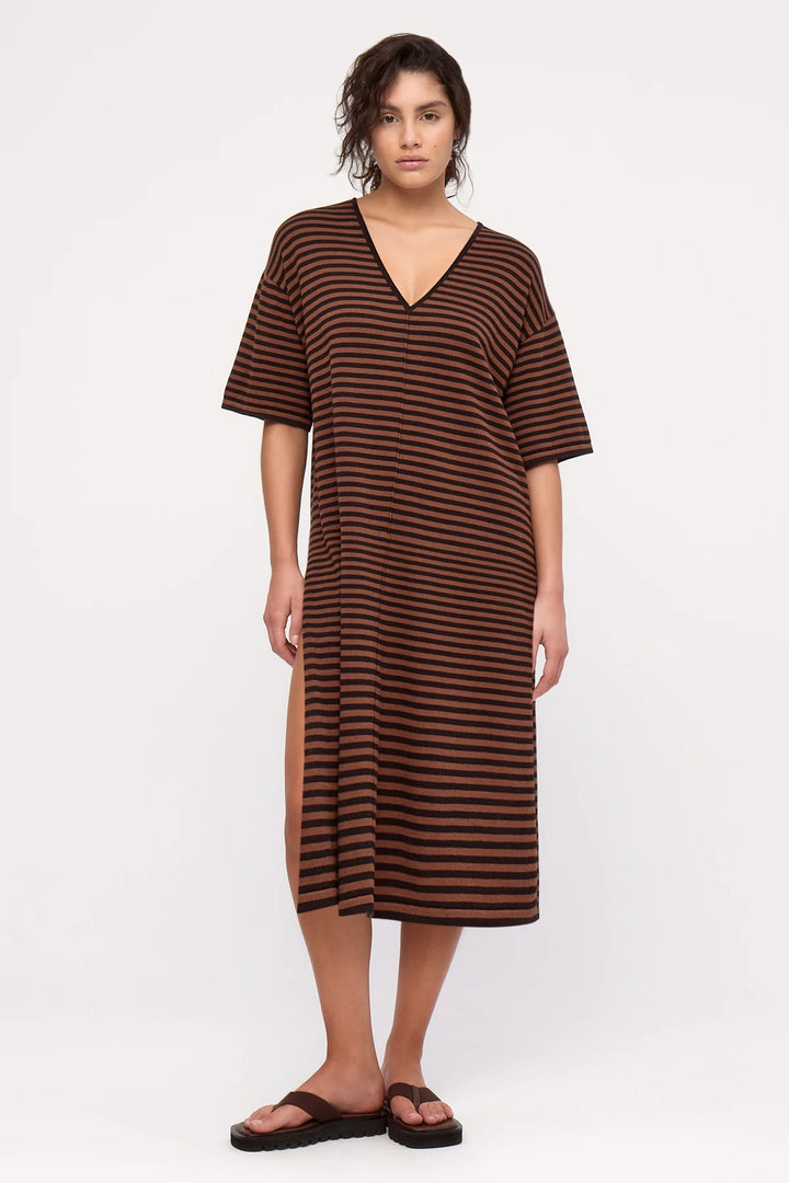 Knit Dress - Brown Stripe