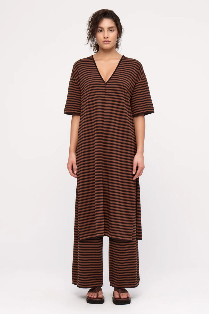 Knit Dress - Brown Stripe