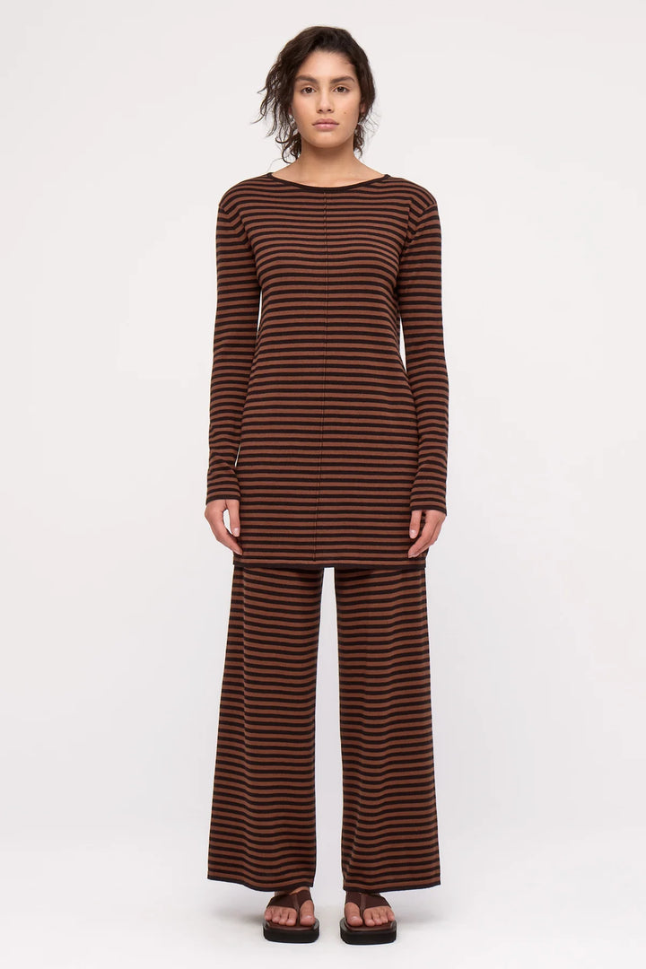 Knit Pant - Brown Stripe