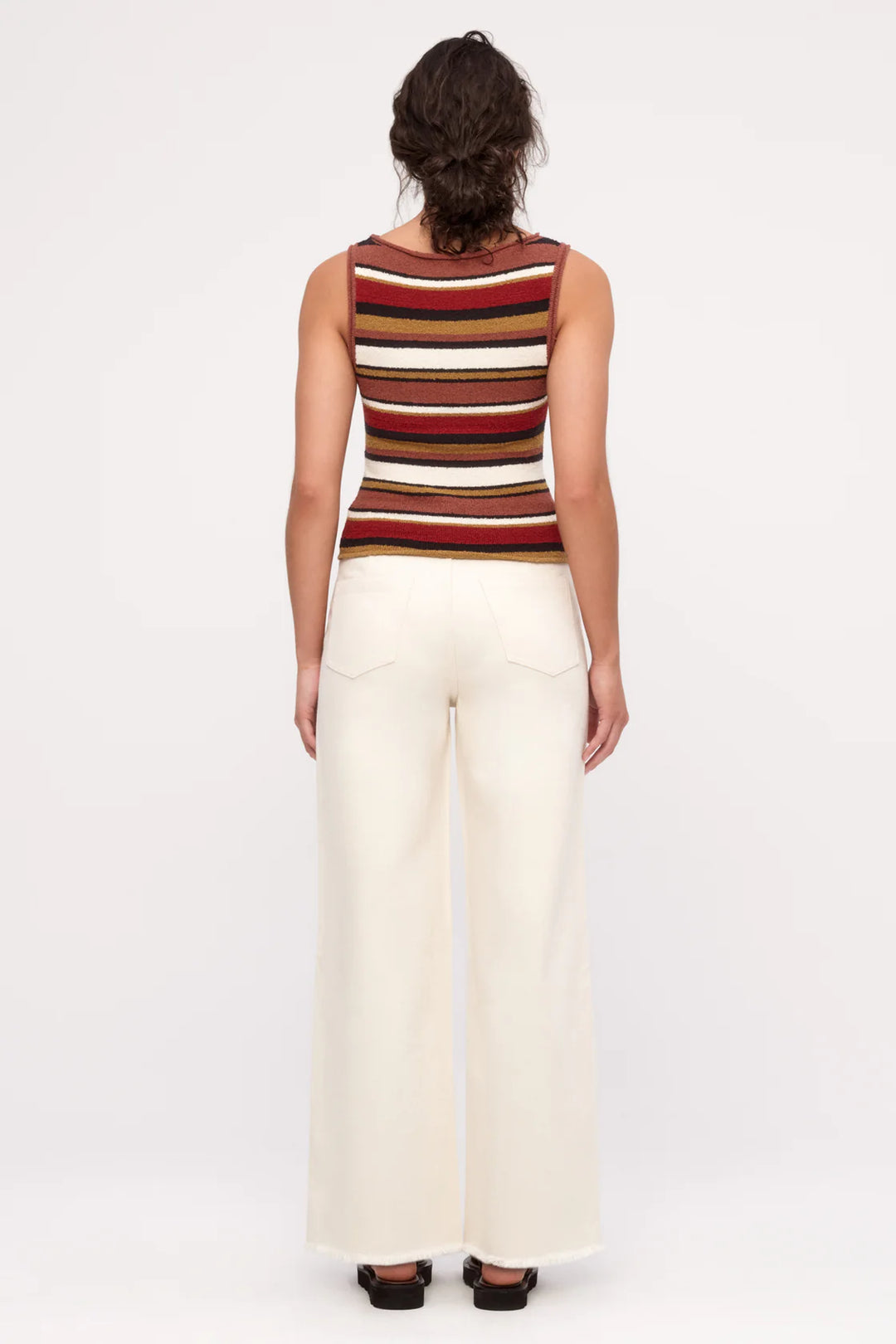 Textured Knit Tank - Earth Stripe