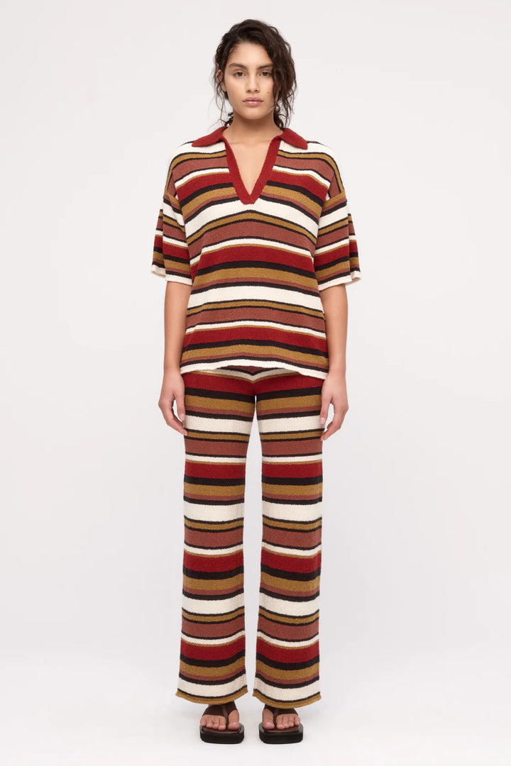 Textured Knit Shirt - Earth Stripe