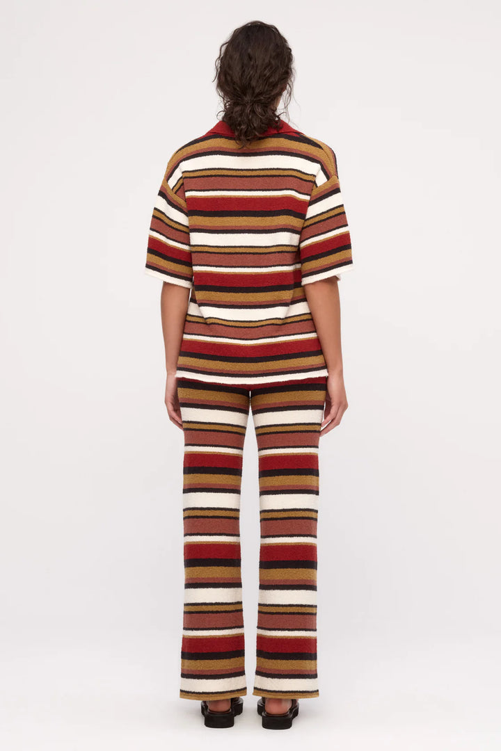 Textured Knit Pant - Earth Stripe