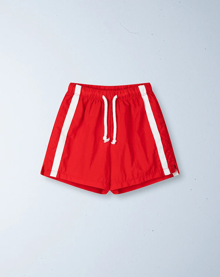 Twin Stripe Swim Short - Rosso