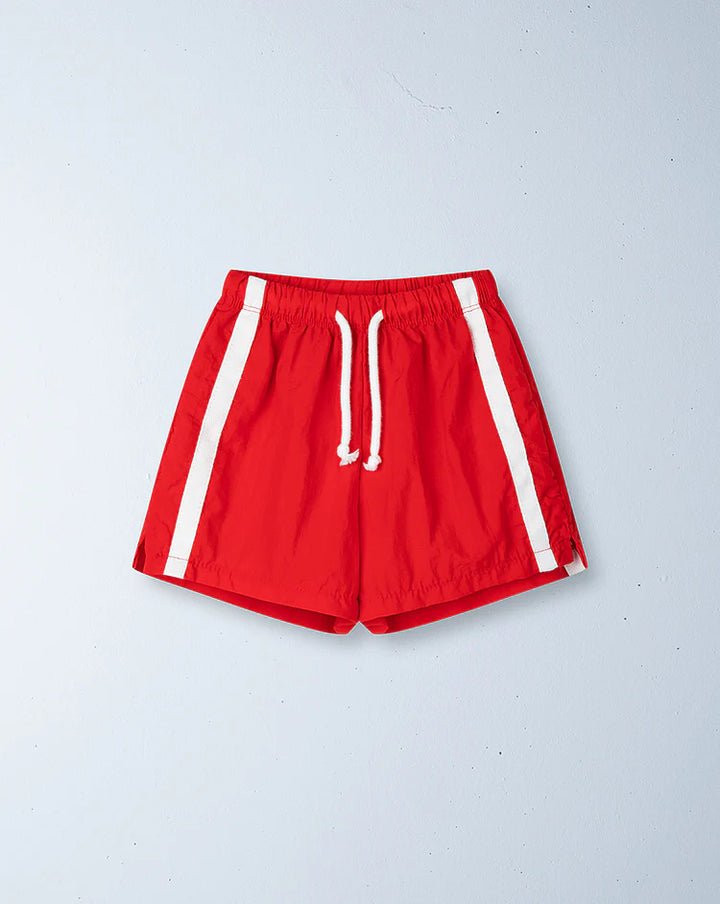 Twin Stripe Swim Short - Rosso