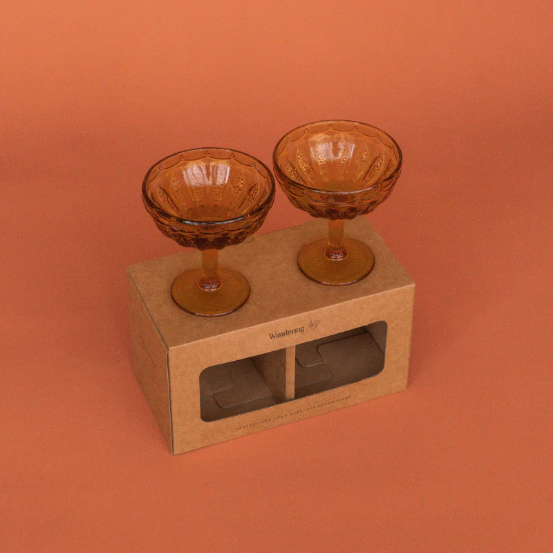 Margarita Glass Set of 2 - Amber