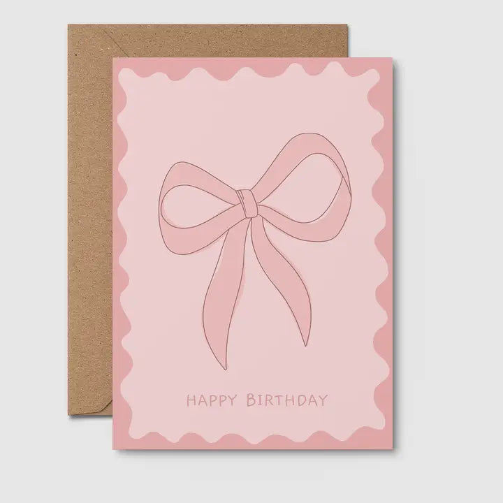 Bow and Wavy Birthday Card