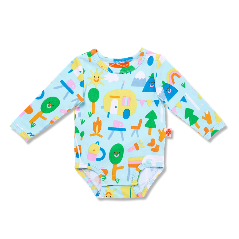 Happy Campers Long Sleeve Bodysuit