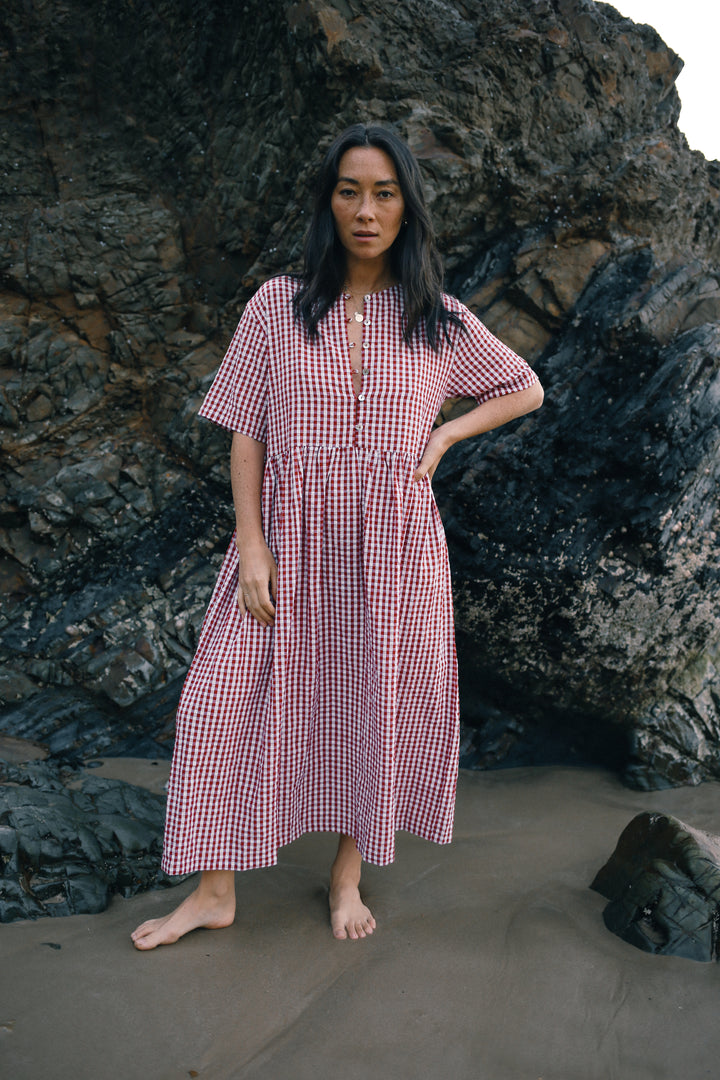 Darcey Midi Dress - Red Gingham PRE-ORDER