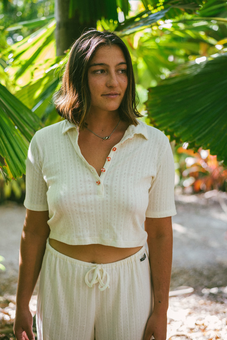 Beach PJ Collar Tee - Pontiel Cream