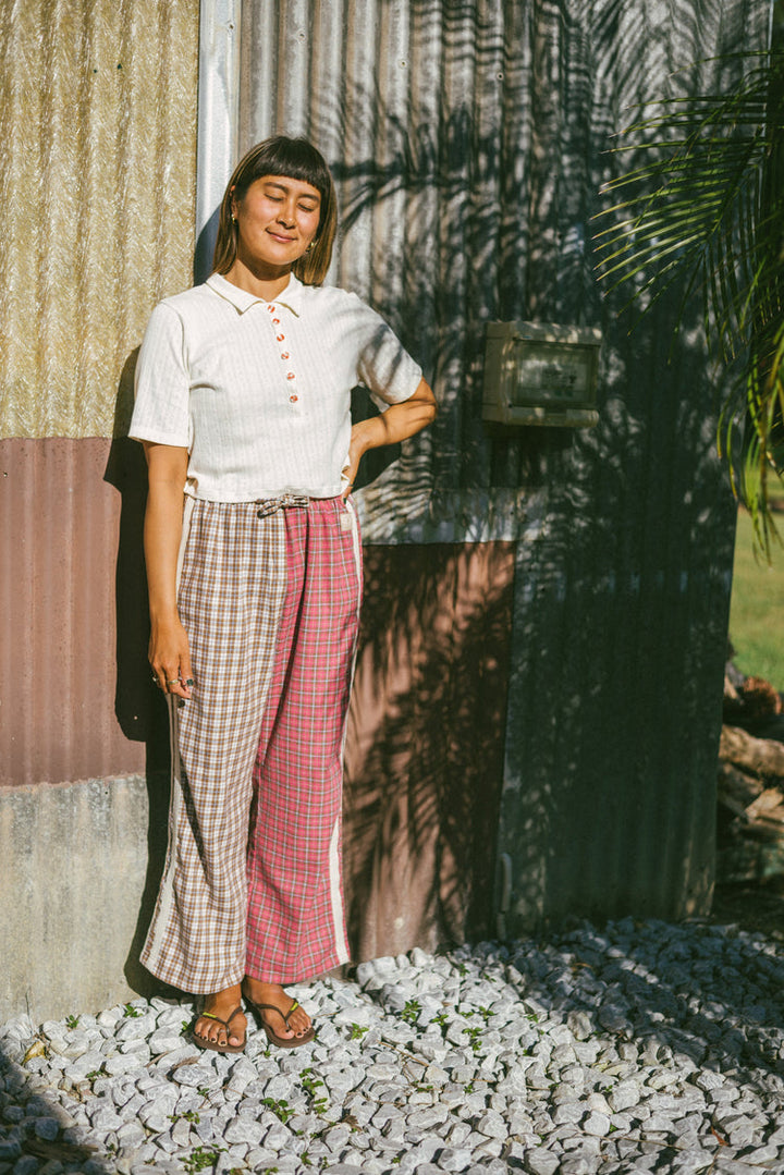 Beach PJ Collar Tee - Pontiel Cream