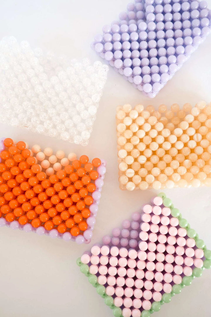 Beaded Card Holder - Two Tone Orange