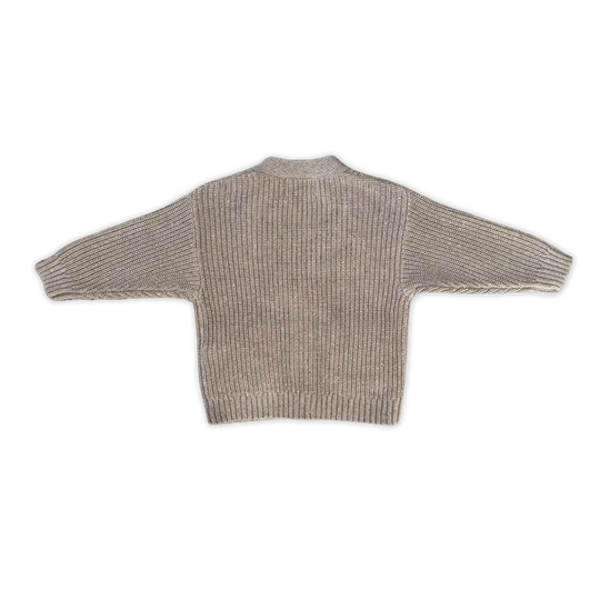 Organic Speckle Knit Cardigan - Oatmilk