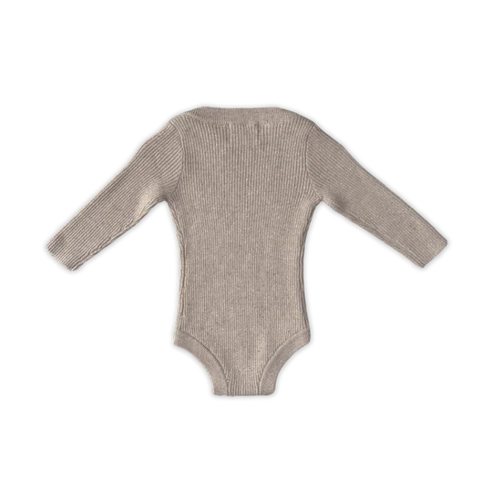 Organic Speckle Essential Knit Bodysuit - Oatmilk
