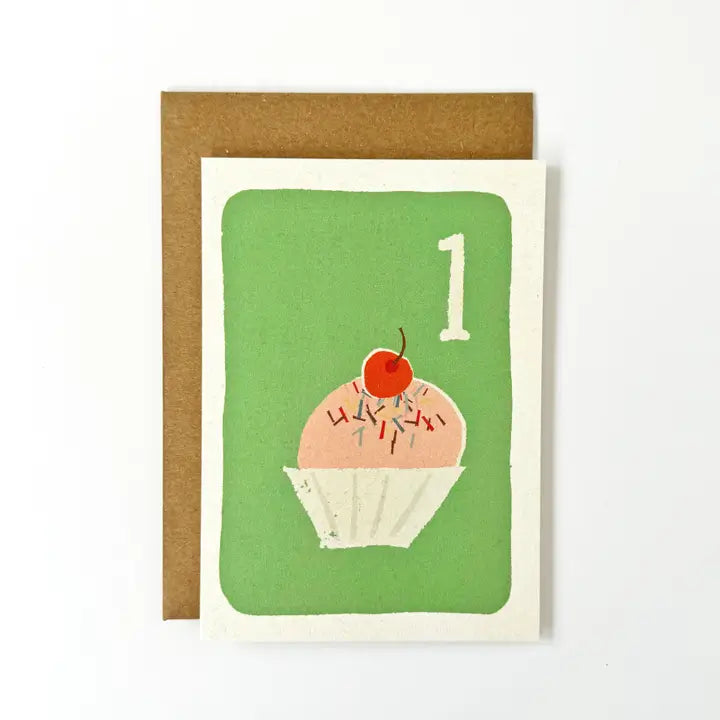 1 Cupcake Birthday Card