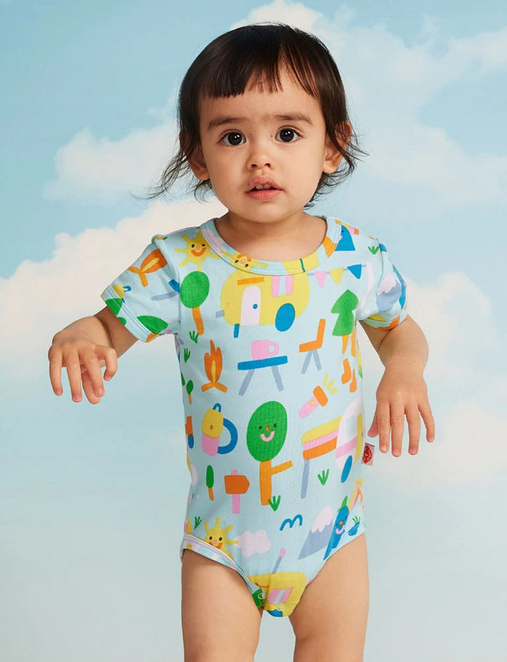 Happy Campers Short Sleeve Bodysuit