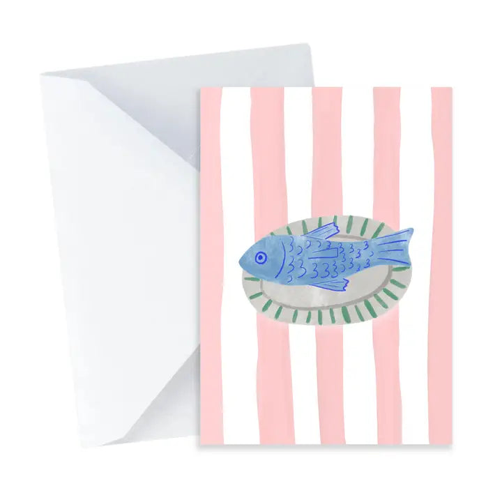 Fish on Plate Card - Mini Card