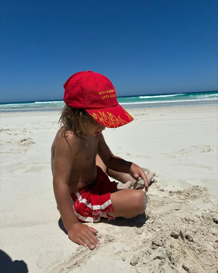 Twin Stripe Swim Short - Rosso