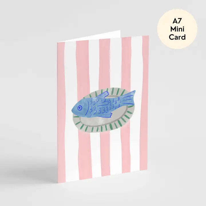 Fish on Plate Card - Mini Card
