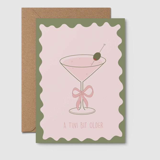 A Tini Bit Older Wavy Green Birthday Card