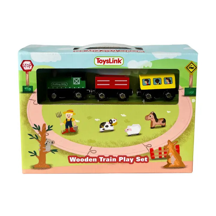 Wooden Magnetic Train Play Set