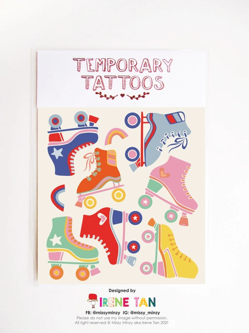 Rollerskate Temporary Tattoos