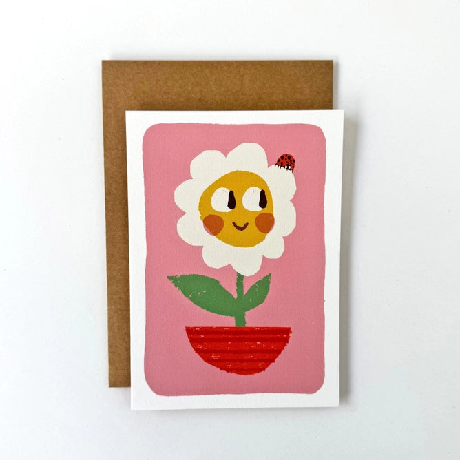 Daisy Flower Pot Friend Card