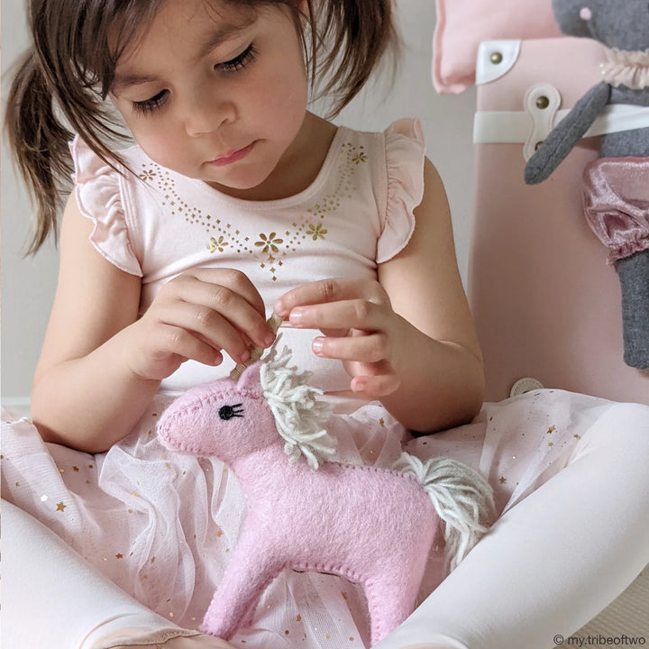 Felt Unicorn Toy - Pink