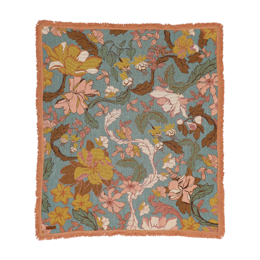 Flora Throw Large - Apricot wandering folk