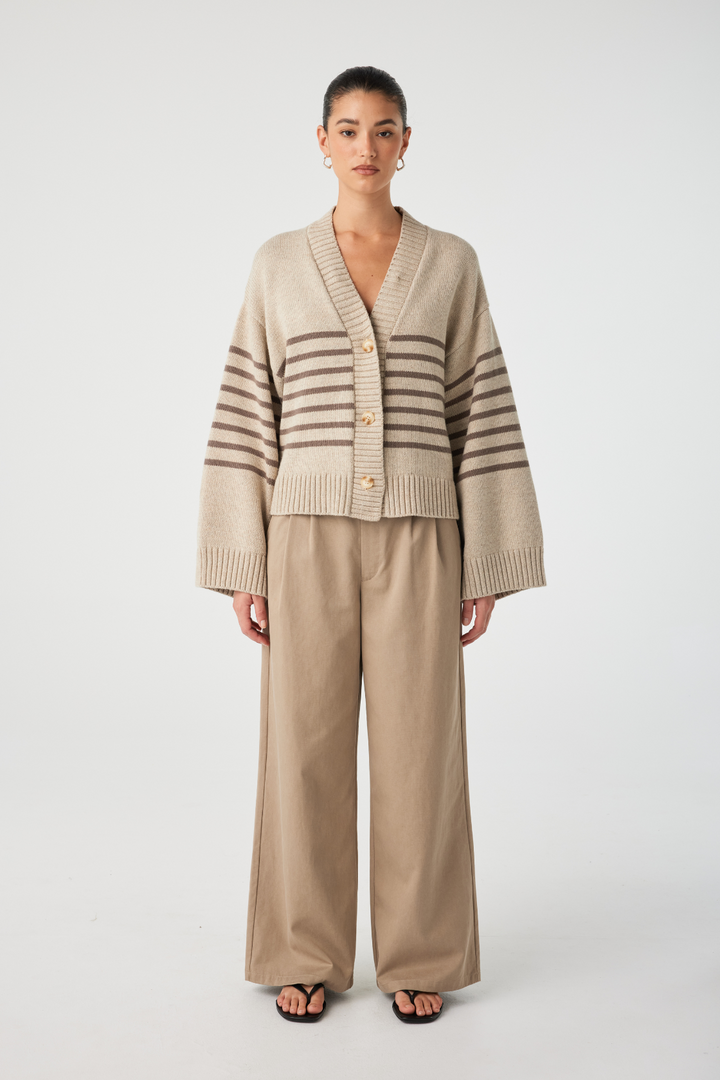 Aiko Cardigan - Sand Marle & Cacao