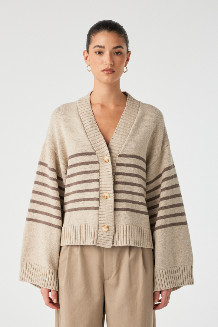 Aiko Cardigan - Sand Marle & Cacao